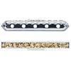 Dreamtime Crystal DC 77730 Rondelle Spacer Bars 5 Hole Light Grey Opal/Gold